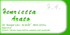 henrietta arato business card